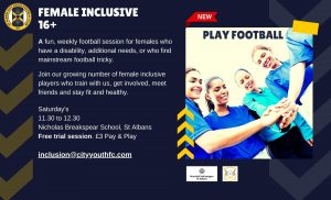 Female Inclusive 16 plus football sessions